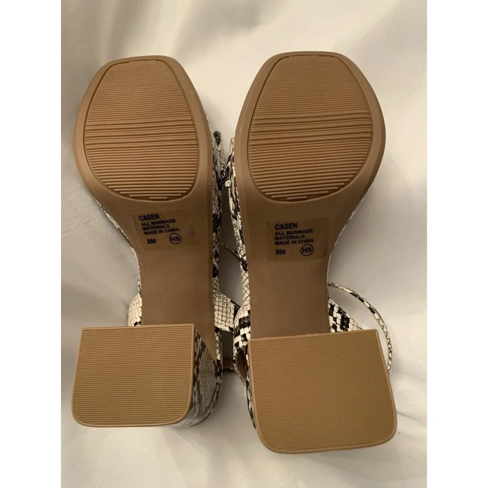 Pop Casen Snakeskin Strappy Heels Size 8 M Women club brand new with tags no box